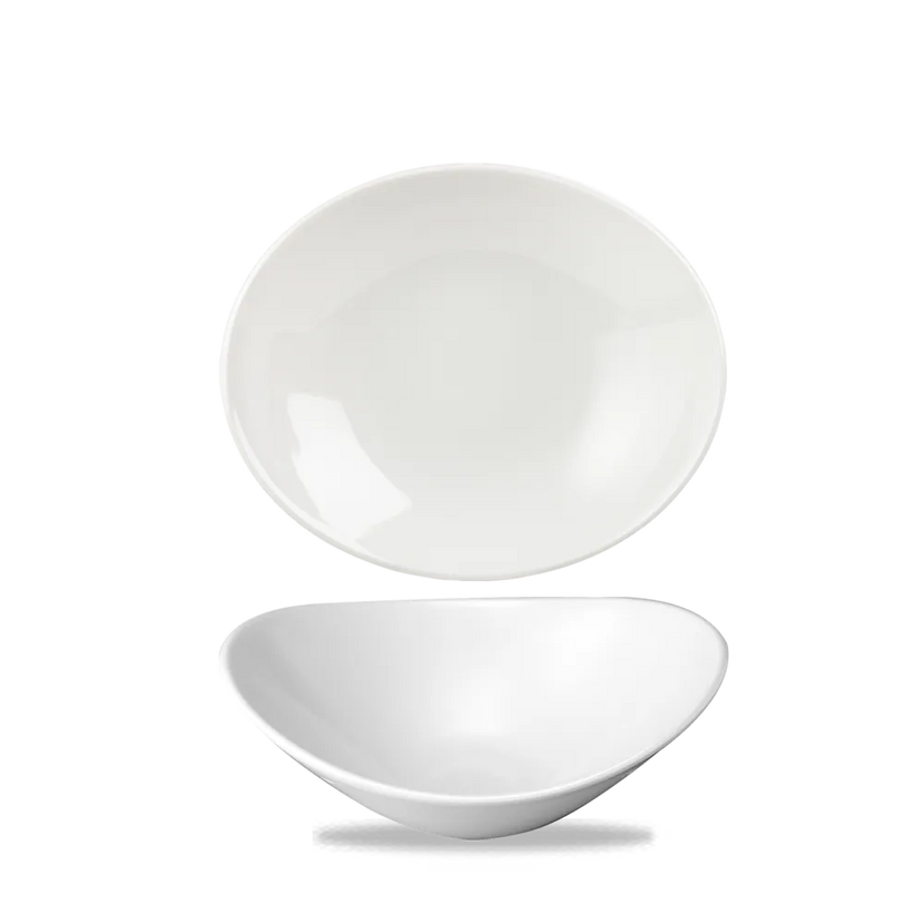 Churchill Orbit ovale kom 18 cm – wit porseleinen schaal voor bijgerechten in de horeca