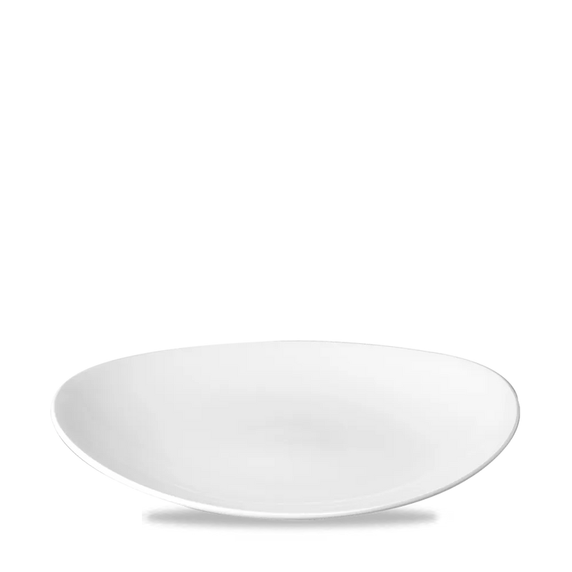 Churchill Orbit ovaal coupebord 25 cm – randloos wit porseleinen bord voor restaurants en hotels
