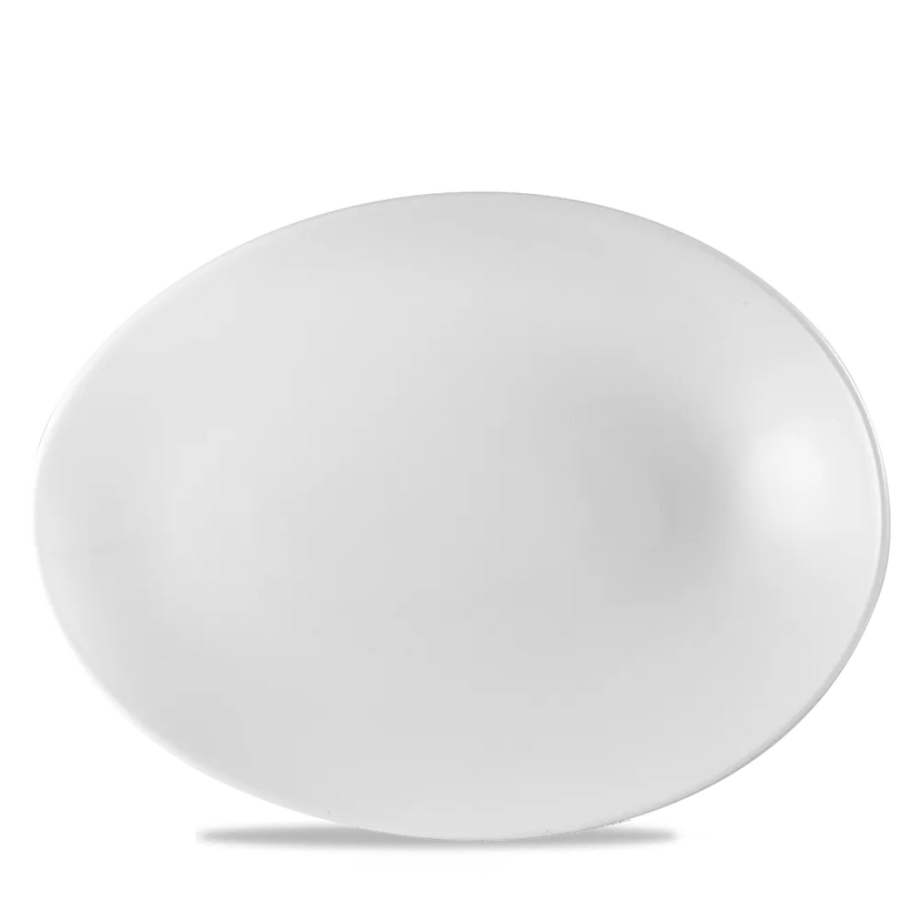 Churchill Oval Orb bord 34,6 x 26,3 cm – groot wit porseleinen serveerbord voor buffet in hotels