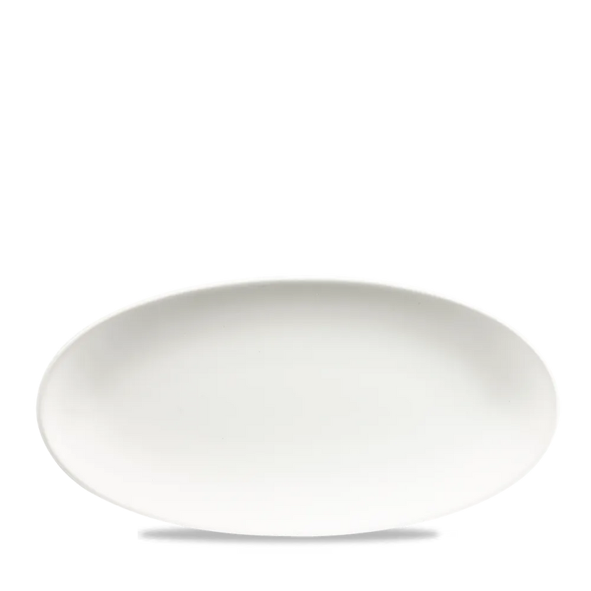Churchill Oval chefsbord 29,9 x 15 cm – wit porseleinen presentatiebord voor chefs in restaurants