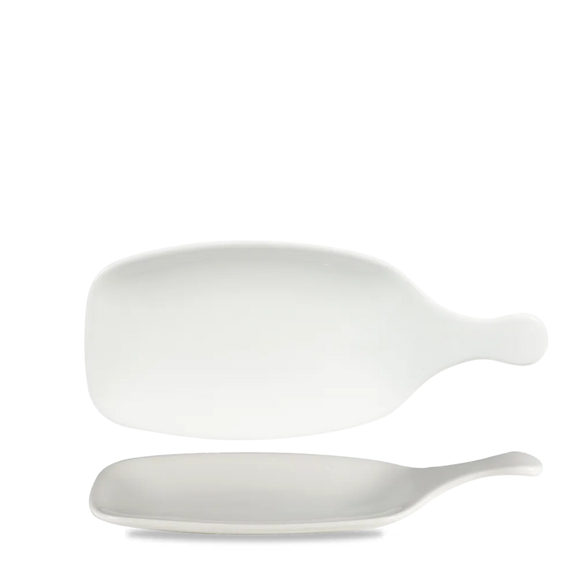Churchill White serveerplank met handvat 28,4 cm – wit porseleinen serveerplateau voor tapas en borrelhapjes