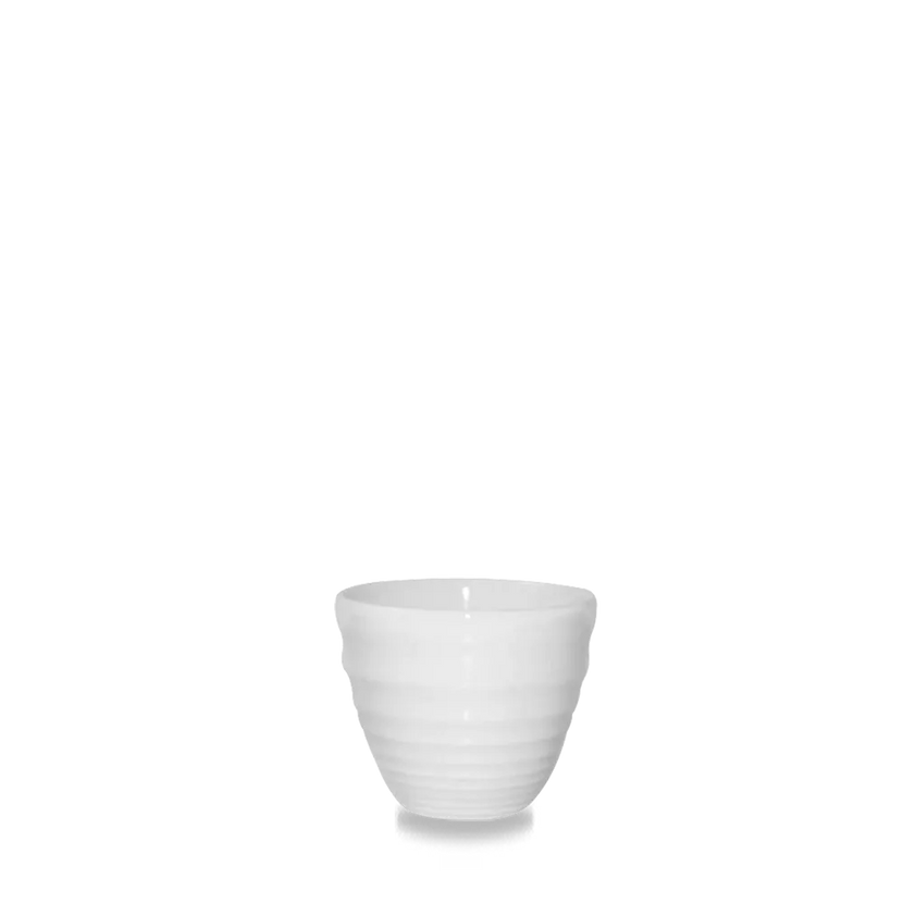 Churchill Ripple dipperpotje 59 ml – klein wit porseleinen sauspotje voor dips in de horeca