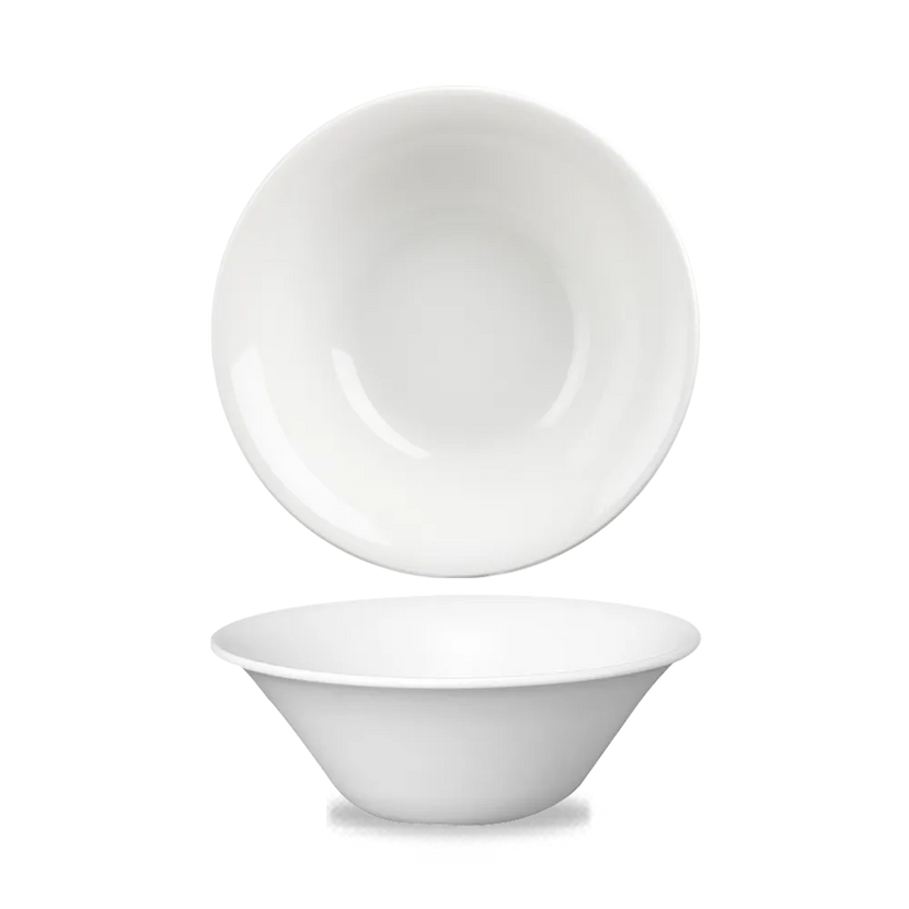 Churchill White middelgrote saladekom Ø 21 cm – wit porseleinen kom voor salade in restaurants