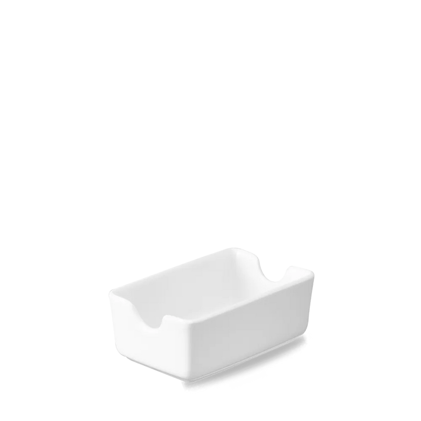 Churchill White theezakjeshouder 12 cm – wit porseleinen houder voor theezakjes in hotels en cafés