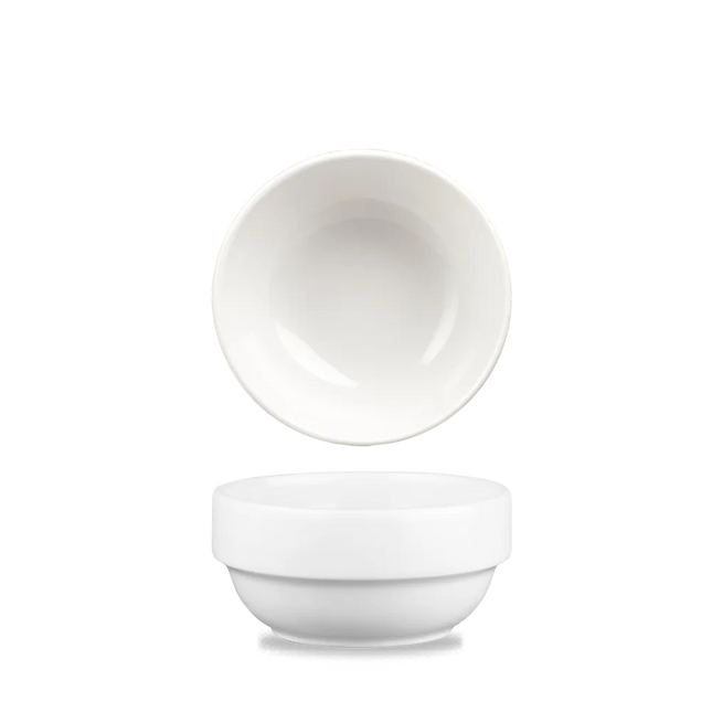 Churchill Profile stapelbare kom 373 ml – wit porseleinen kom voor soep en salade in restaurants