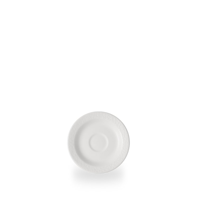 Churchill Viana Profile schotel 12,8 cm – wit porseleinen schotel met reliëf voor espressokopjes