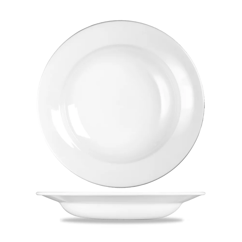 Churchill Profile soepbord met rand Ø 25 cm – wit porseleinen bord voor soep in de horeca