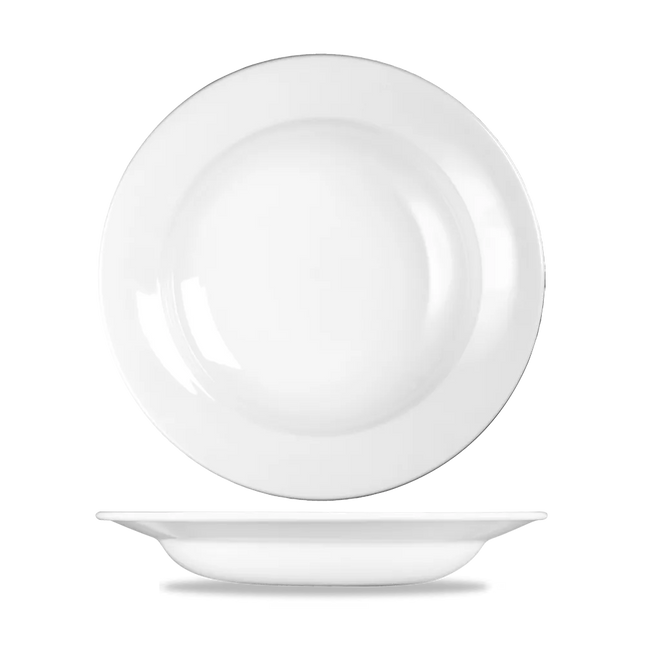 Churchill Profile soepbord met rand Ø 25 cm – wit porseleinen bord voor soep in de horeca