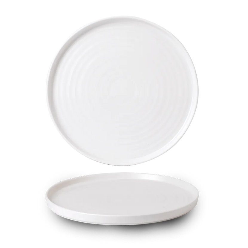 Churchill White ommuurd bord Ø 28 cm – groot wit porseleinen bord met opstaande rand voor fine dining