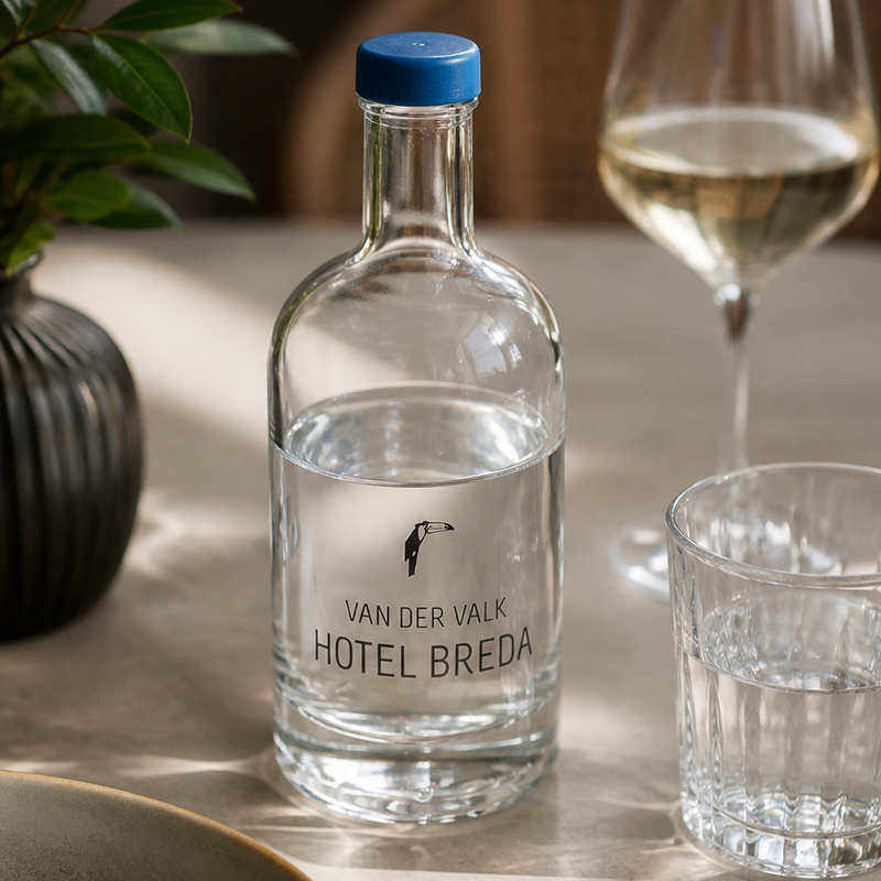APS Oslo fles 700 ml detail - glazen karaf voor tafelservice in restaurants