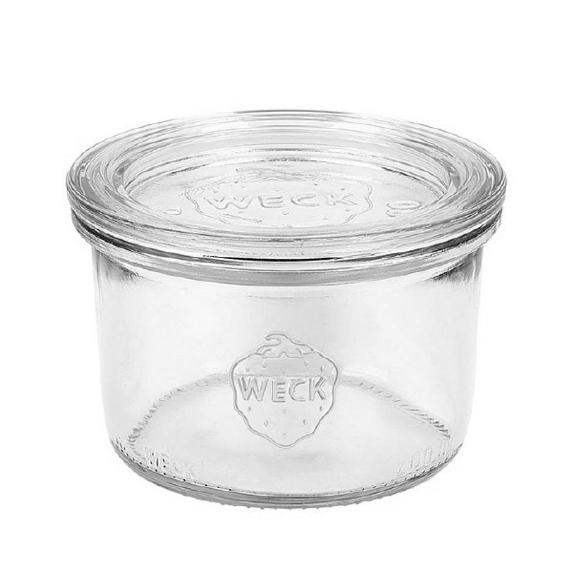 Weck Overturn weckpot 200 ml Ø 8 cm – glazen potje voor desserts en amuses
