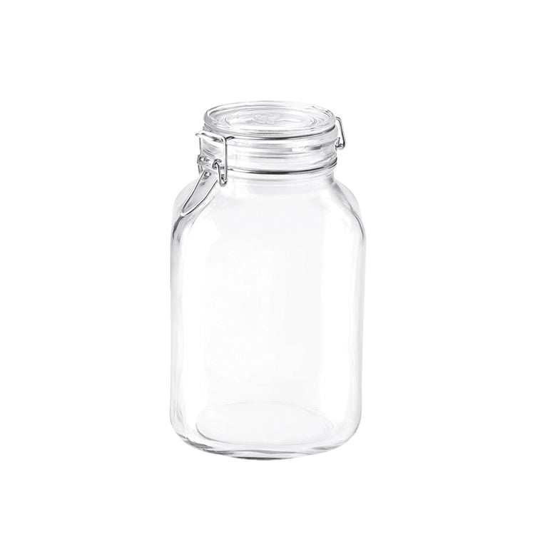Rocco Bormioli Fido vierkante weckpot 3 liter – grote glazen bewaarpot met beugelsluiting