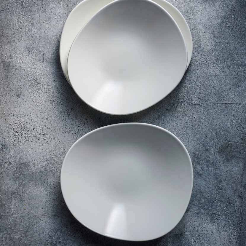 Churchill White Opal Organic bord 18,5 x 15,5 cm – wit porseleinen organisch bordje voor koffie en thee