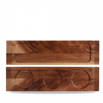 Churchill Wood plank met twee handvatten 49,5 x 13 cm – houten serveerplank voor restaurants