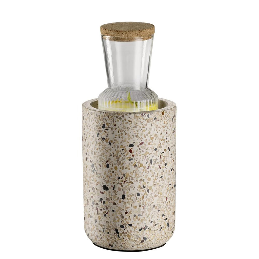 APS Germany flessenkoeler TERRAZZO betonlook grijs met wijnfles