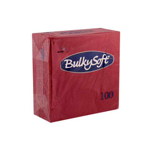 Bulkysoft Cocktail Napkins 24x24 cm 2-laags Red – Set van 2000 stuks, ideaal voor horeca en evenementen.