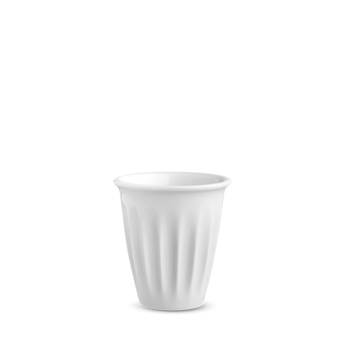 Benedikt Ribby beker 140 ml – geribbelde porseleinen kop voor koffie in de horeca