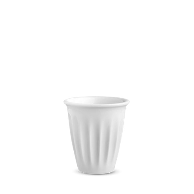Benedikt Ribby beker 140 ml – geribbelde porseleinen kop voor koffie in de horeca