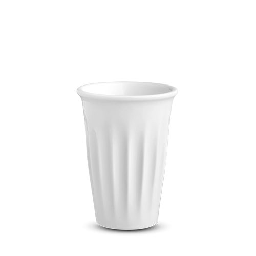 Benedikt Ribby beker 250 ml – geribbelde porseleinen mok voor koffie en thee