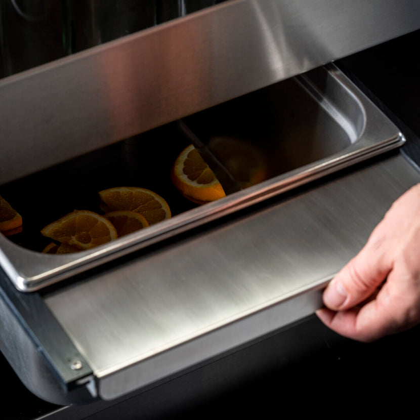 Collins Barsystems Speedster detail – werkblad met garnituurbakken voor bartenders