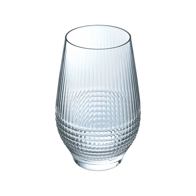 Arcoroc Disco tumbler 45 cl – hoog drinkglas met retro ribbels voor de bar