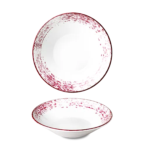 Benedikt Optimo pastabord diep rood Ø 27 cm – rood porseleinen pastabord voor de horeca