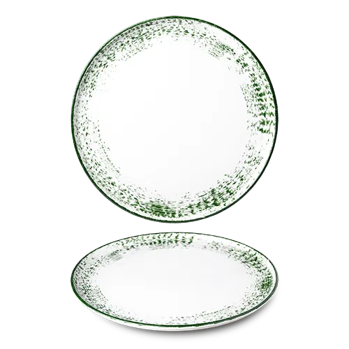 Benedikt Optimo plat bord groen Ø 29 cm – groen porseleinen serveerbord voor de horeca