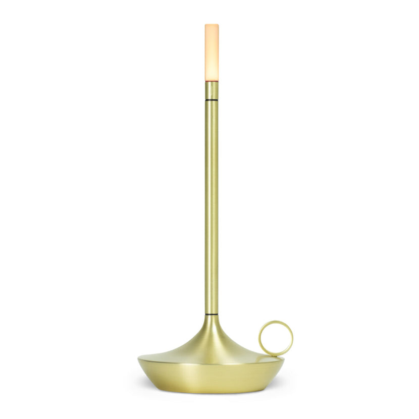 Wick PRO Brass – oplaadbare draadloze tafellamp in messing voor restaurant en bar