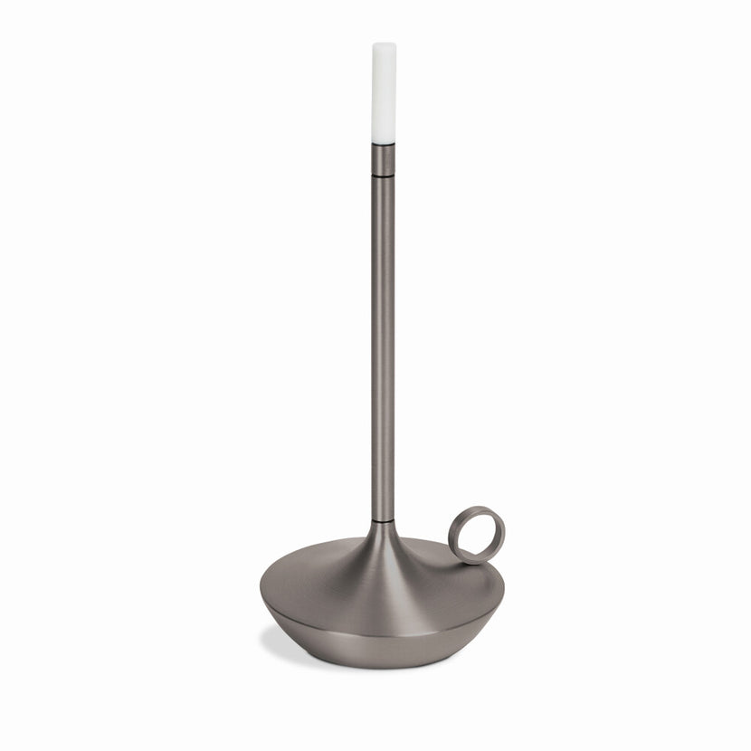 Wick PRO Graphite tafellamp – donkergrijze sfeerlamp op accu voor de horeca