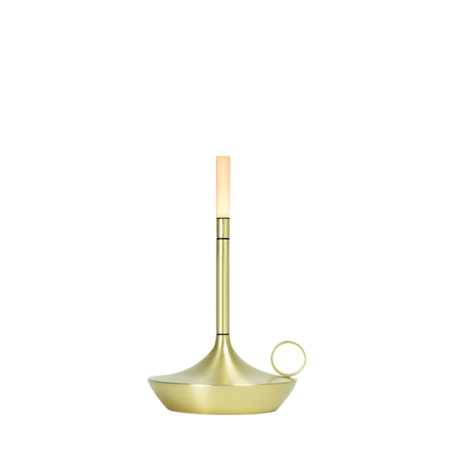 Wick S PRO Brass – compacte oplaadbare tafellamp in messing voor restaurant en bar