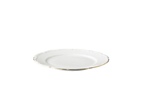 Q Basic Maria Theresa bord goud 22 cm – porseleinen dessertbord met gouden rand voor de horeca