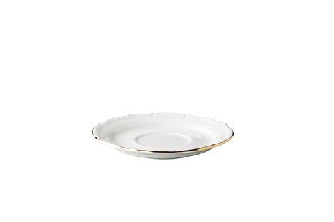 Q Basic Maria Theresa soepschotel goud 17 cm – porseleinen onderschotel met gouden rand voor de horeca