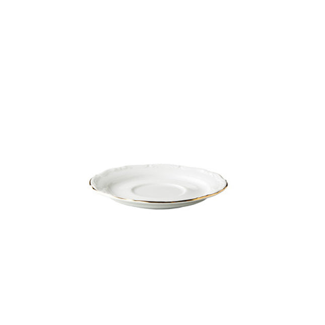 Q Basic Maria Theresa soepschotel goud 17 cm – porseleinen onderschotel met gouden rand voor de horeca