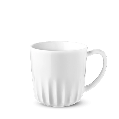 Benedikt Ribby beker 500 ml – grote geribbelde porseleinen mok voor koffie en thee