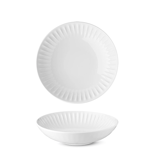 Benedikt Ribby diep bord Ø 22 cm – geribbeld porseleinen soepbord voor de horeca