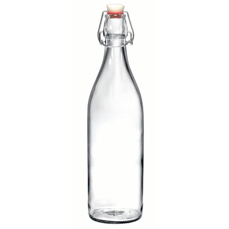Rocco Bormioli Giara fles 1 liter – glazen fles met beugelsluiting voor de horeca