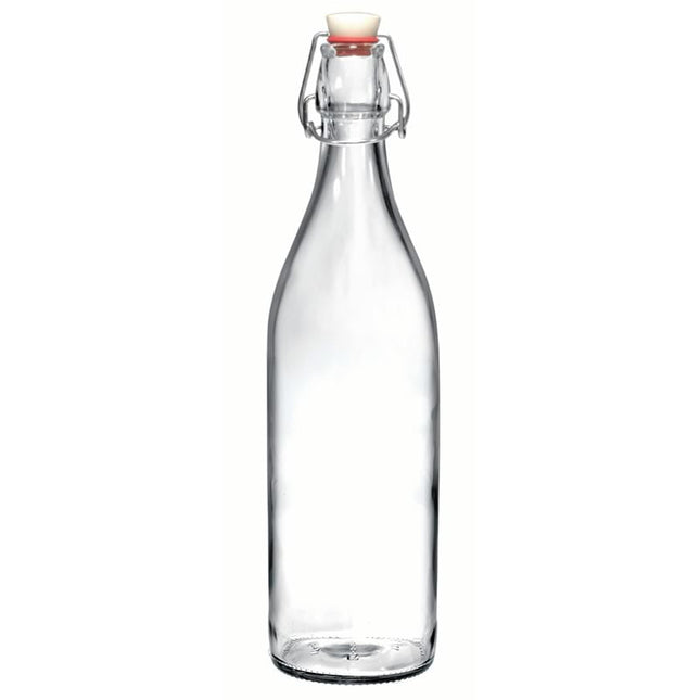 Rocco Bormioli Giara fles 1 liter – glazen fles met beugelsluiting voor de horeca