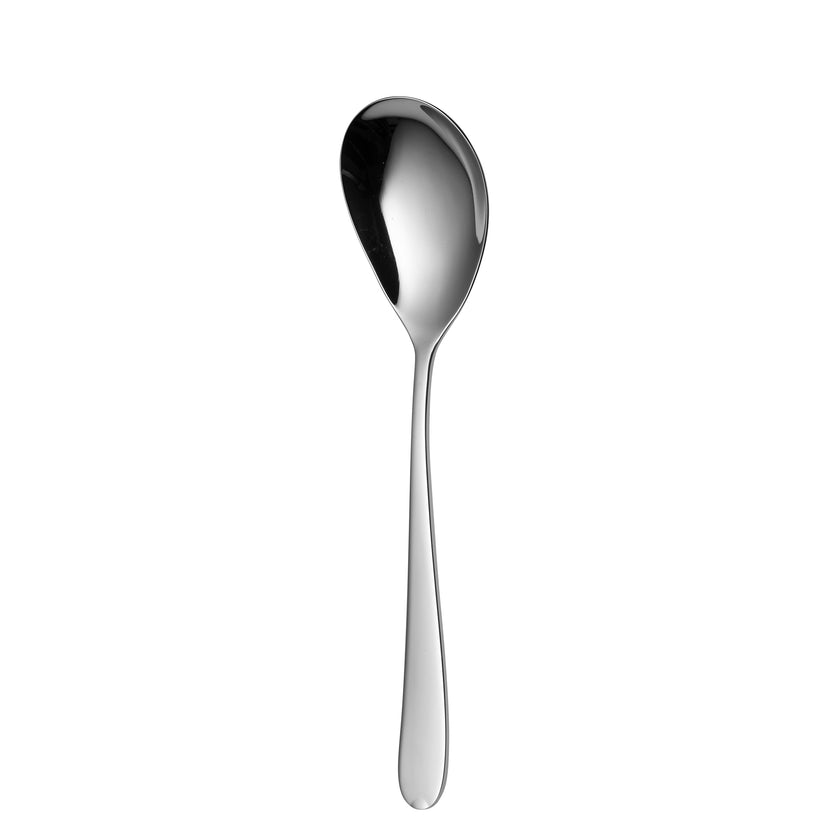 Sola Fleurie saladelepel van 21,8 cm, gemaakt van hoogwaardig roestvrij staal, ideaal voor het serveren en mengen van salades in de horeca.