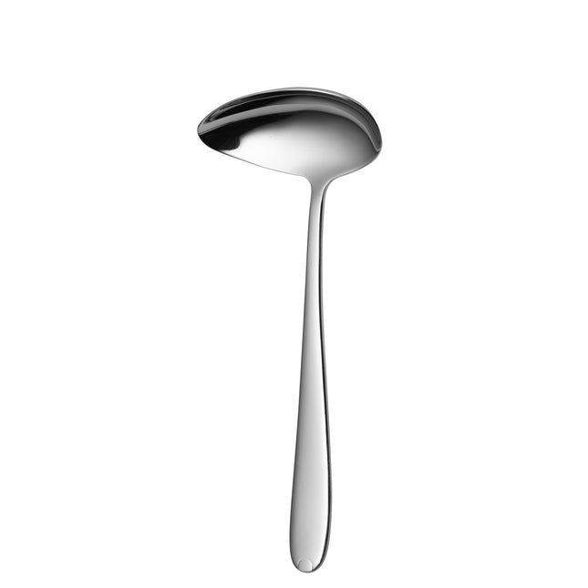 Sola Fleurie sauslepel van 17,6 cm, gemaakt van hoogwaardig roestvrij staal, ideaal voor het nauwkeurig serveren van sauzen in de horeca.