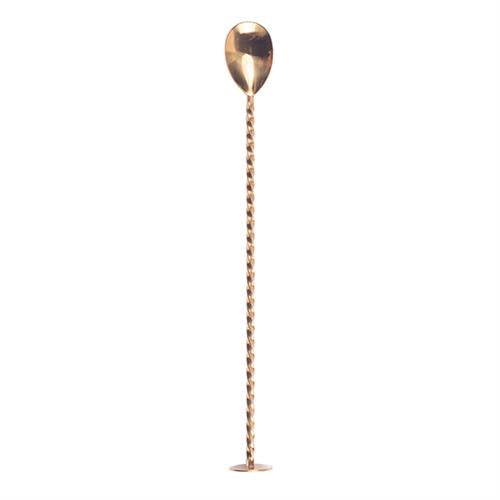 47 Ronin barlepel goud met vierkante getwiste steel en platte top – roerlepel voor cocktailbar
