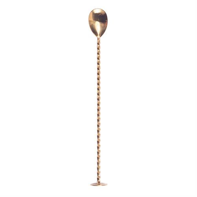 47 Ronin barlepel goud met vierkante getwiste steel en platte top – roerlepel voor cocktailbar