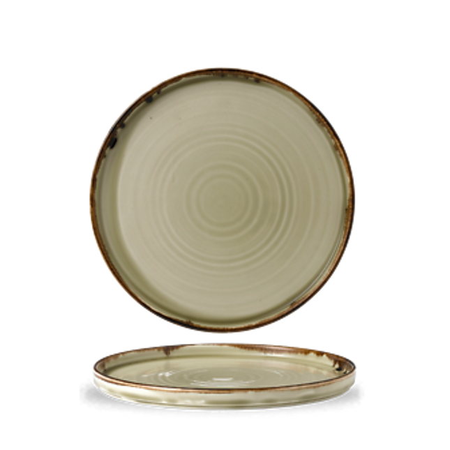 Dudson Harvest Linen bord met opstaande rand 26 cm – linnen porseleinen bord voor restaurants