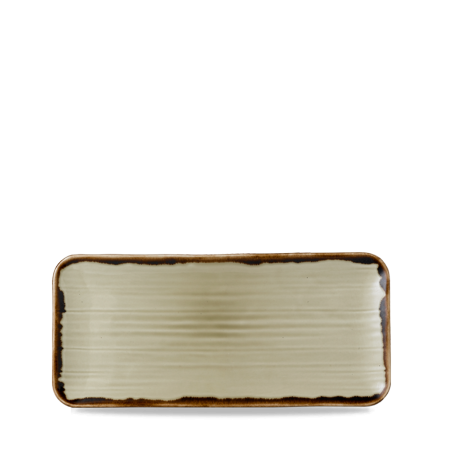 Dudson Harvest Linen organisch rechthoekig bord 27x16 cm – linnen porselein voor de horeca