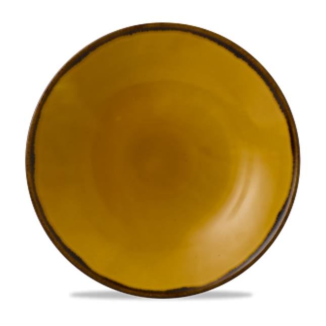 Dudson Harvest Mustard coupebord 32,4 cm – mosterdgeel porseleinen serveerbord voor restaurants