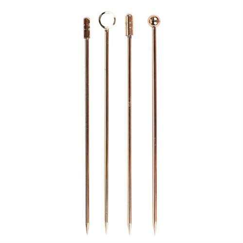 47 Ronin cocktailprikkers goud 105 mm set van 4 – gouden garnituurprikkers voor cocktails