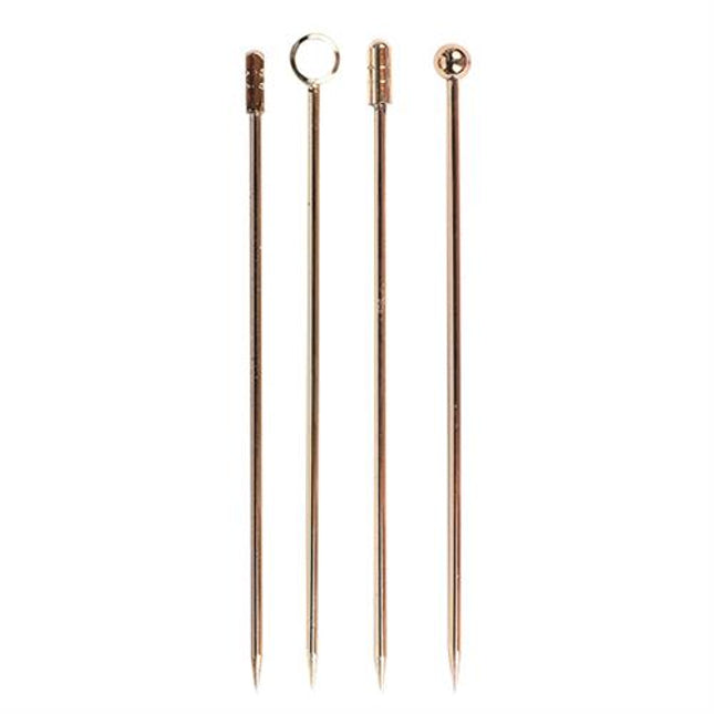 47 Ronin cocktailprikkers goud 105 mm set van 4 – gouden garnituurprikkers voor cocktails