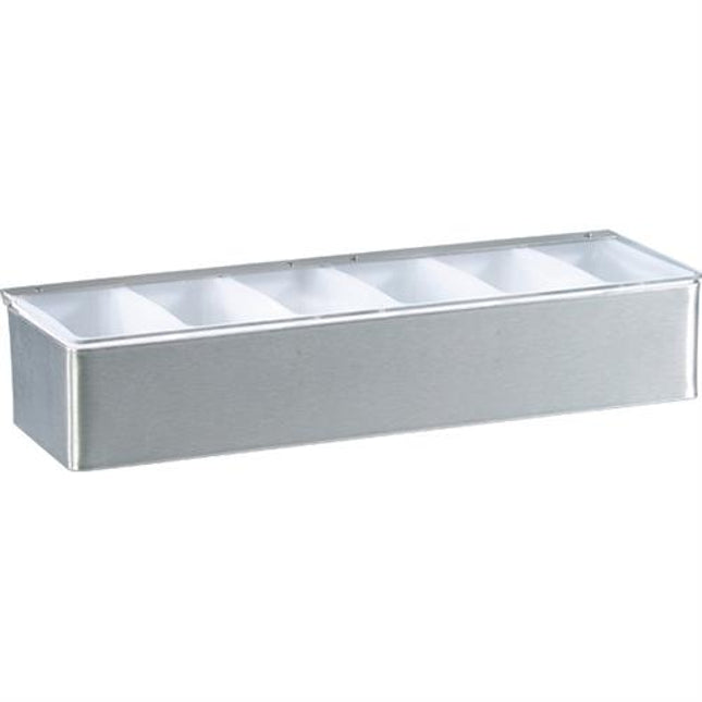 APS condimentenhouder RVS 6 vaks - houder voor bargarnituur en toppings