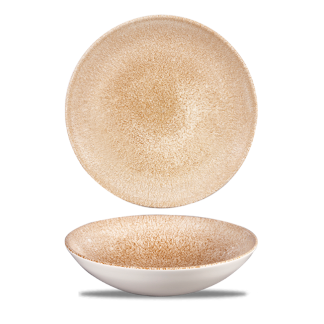 Churchill Raku Garnet Orange randloze coupekom 18cm – reactief geglazuurd stoneware voor bistro's