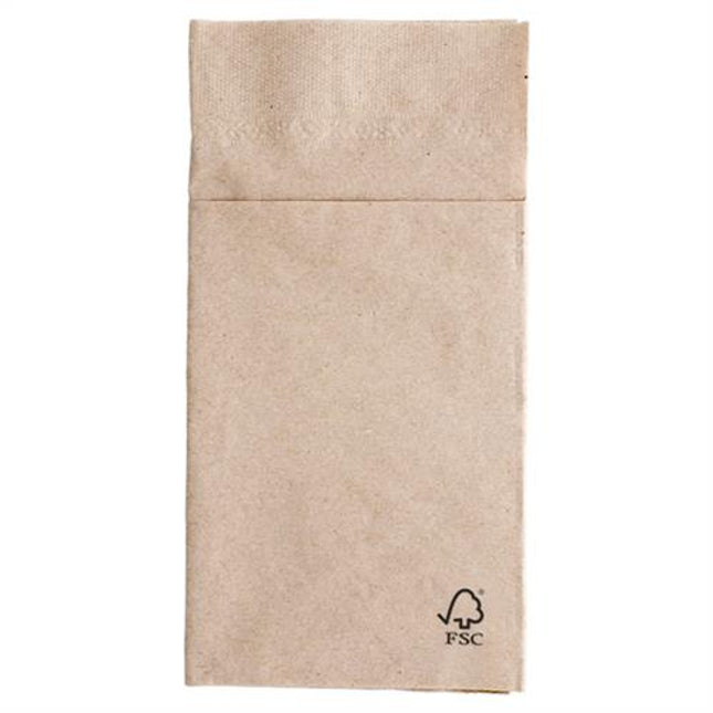 APS bestekzakje naturel gerecycled - papieren hoesje voor bestek in de horeca