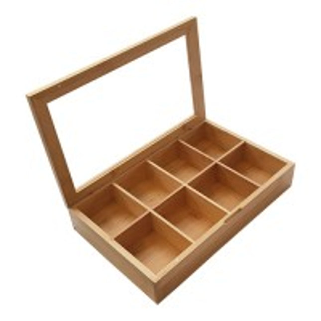 Theedoos 8-Vaks, Bamboe 28*16 cm – EMGA
